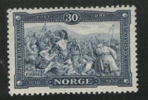 Norway Scott 153 MH* 1930 Thinned stamp