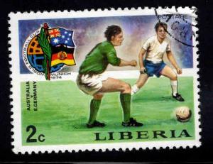 LIBERIA Scott 676 Used CTO soccer stamp