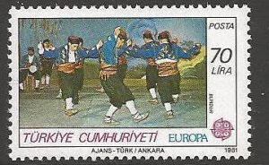 TURKEY SG2731 1981 FOLK DANCES 70l MNH