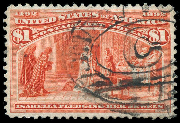 momen US Stamps #241 Used $1 VF/XF PSE Cert