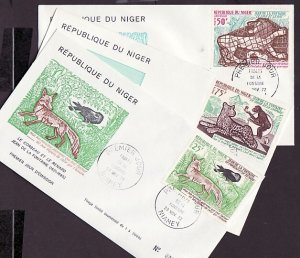 Niger, Scott cat. C200-C202. Stories written by Jean Fontaine. First day covers.