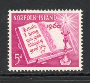 Norfolk Island 43 MH  1960 5p bright lilac rose Christmas