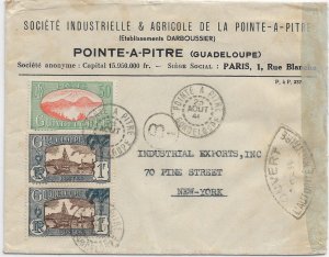 Pointe-A-Pitre, Guadeloupe to New York, NY 1941 Censored (52708)