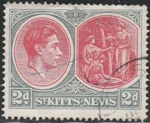 St. Kitts- Nevis,  #82  Used From 1938-48