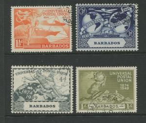 Barbados #212-215 VFU 1949 UPU Set of 4 Stamps