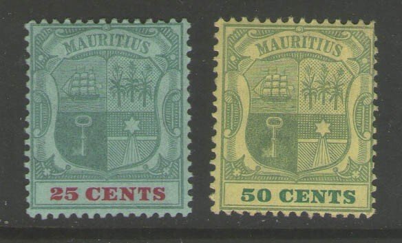 Mauritius 1902 Sc 121,122 MH