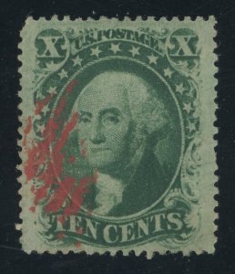 USA 35 - 10 cent Washington Type V- VF Used with face free red cancel