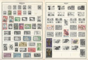 Bermuda Stamp Collection on 16 Harris Pages, To 1985, JFZ