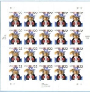 Uncle Sam 2008 Forever stamps 2 sheets total 40 stamps