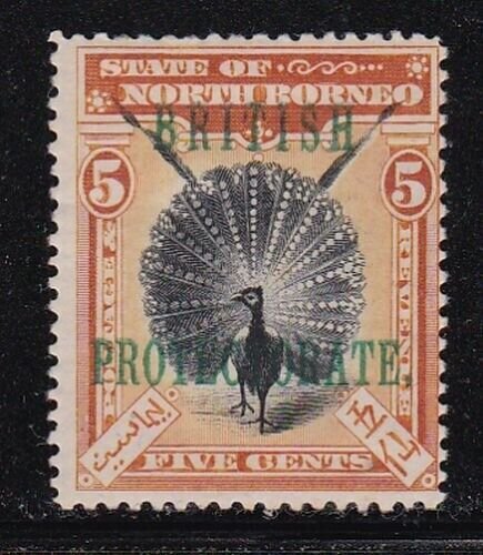 Album Treasures North Borneo Scott # 109 5c Argus Heasant Overprint Mint-