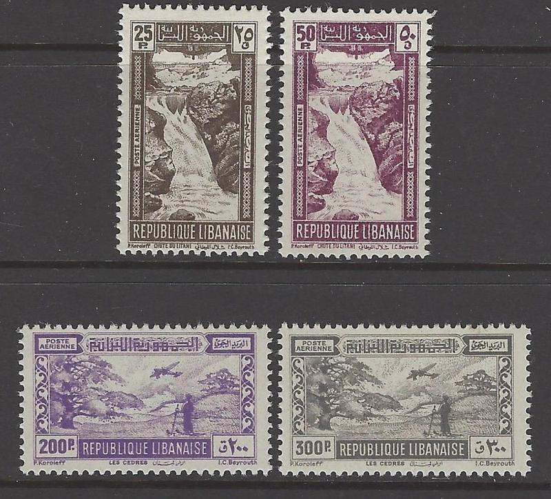 Lebanon 1945 Waterfall Tree Litani VF MNH (C97-100)