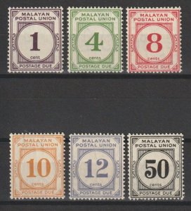 MALAYSIA 1936/48 SG D1/6 MNH Cat £170