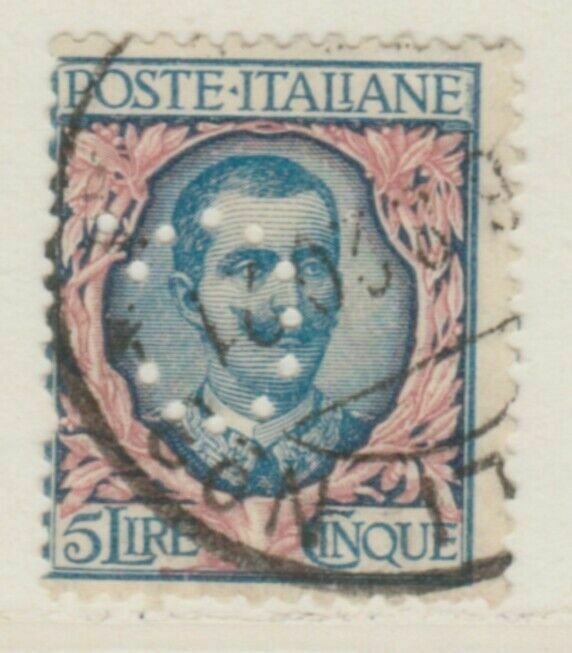 Italy Kingdom 1901 King Victor III 5L Used Perfin A18P28F101