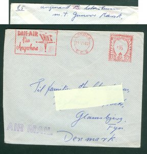 Denmark. Ship Cover 1960. Gunvor Maersk Dan-Air  Slogan Meter Stamp. Adr.