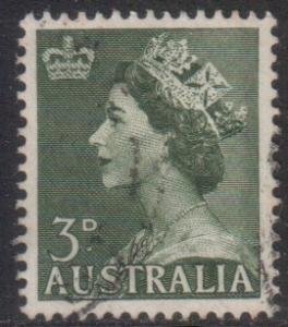 Australia Scott 257 - SG262, 1953 Elizabeth II 3d used