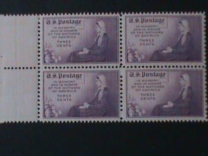 ​UNITED STATES-1934 SC#737  MOTHER'S DAY -MNH-BLOCK -VF-90 YEARS OLD