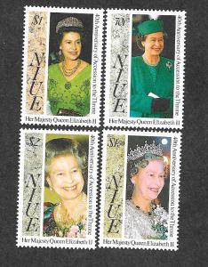 Niue 647-650 Mint NH MNH Queen Elizabeth's 40th Anniv Accession!