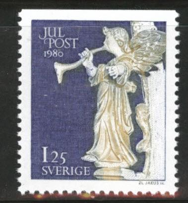 SWEDEN Scott 1339 Christmas 1980 Angel stamp