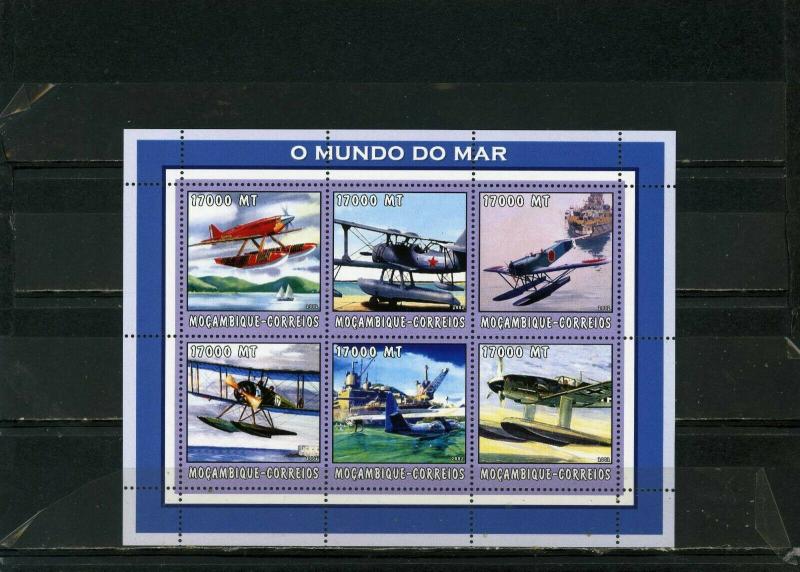 MOZAMBIQUE 2002 Sc#1648 AVIATION/SEAPLANES SHEET OF 6 STAMPS MNH