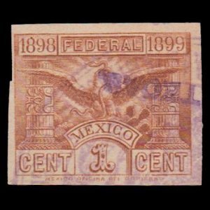 MEXICO 1898 - 99.  REVENUE STAMP. FEDERAL CONTRIBUTION. USED. # 4