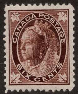 #71 - Canada - 1897 Victoria Maple Leaf - 6 cent - VF - MNH - Superfleas $600