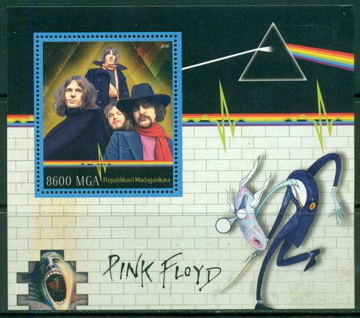 Music Pink Floyd Dark Side Of The Moon Syd Barrett Madagascar MNH stamp set