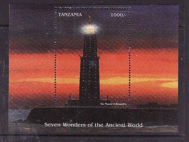 Tanzania-Sc#1640-unused NH sheet-Lighthouse of Alexandria-7 Wonders of the Ancie