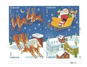 santa sleigh forever stamps 5 sheets of 100pcs