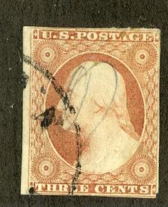 US 11a USED F/VF SCV $15.00 BIN $5.00 WASHINGTON