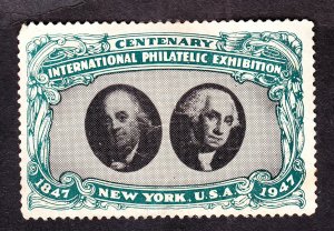 US 1947 Centenary International Philatelic Exhibition Cinderella Stamp