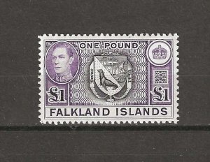 FALKLAND ISLANDS 1938/50 SG 163 Variety SH 93b MNH CERT
