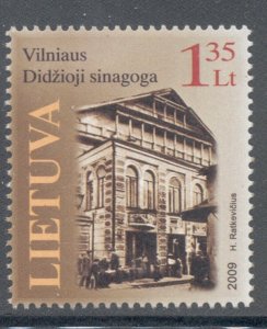 Lithuania Sc 894 2009 Vilnius Synagogue stamp mint NH