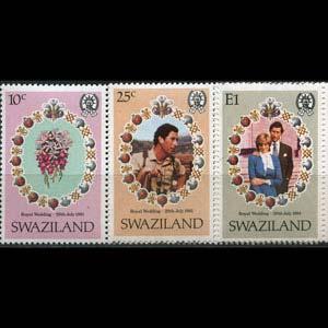 SWAZILAND 1981 - Scott# 382-4 Royal Wedding Set of 3 NH