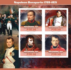 Stamps. Bonaparte Napoleon 2021 year 1+1 sheets perforated Botswana NEW