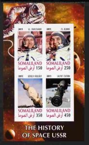 Somaliland 2011 History of Space - USSR #10 imperf sheetl...