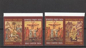 Romania STAMPS 2024 EASTER RELIGION CHRIST ORTHODOX POST LABELS MNH