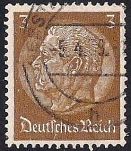 Germany #416 3pf President Paul Von Hindenburg used VF