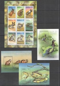 B1572 Central Africa Fauna Animals Children Of Mother Nature 1Kb+3Bl Mnh