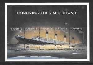 ST.VINCENT & THE GRENADINES #2500 MNH TITANIC Souvenir Sheet. (12487)