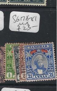 ZANZIBAR  (P2401B)  YOUNG SULTAN  SG 178-181    MOG 