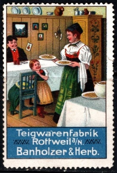 Vintage Germany Poster Stamp Walter Banholzer & Herb Pasta Factory
