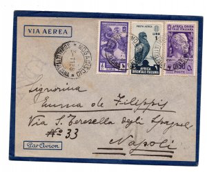 A.O.I. - Augusto Posta Aerea Lire 1 n. 15 + P.O. no. 10 envelope by air