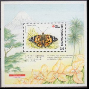 1991 Barbados 786/B27 Butterflies 16,00 €