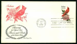 #1966 INDIANA - BIRDS & FLOWERS - ARTMASTER CACHET