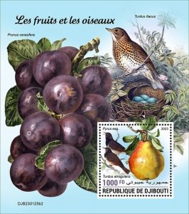 2023/03 - DJIBOUTI - FRUIT & BIRDS II  1V     complet set    MNH **