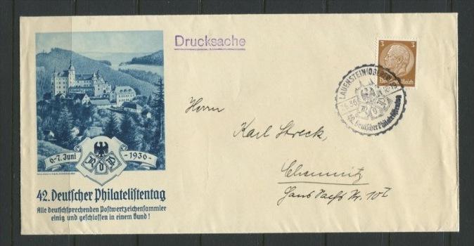 Germany 1936 Cover Special Cancel Single Usage