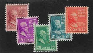 823-827 Mint,OG,NH... SCV $7.25