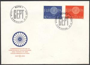 Switzerland 1960 Sc 400-1 Europa CEPT Bern Philatelic FDC HR