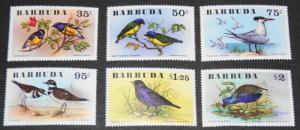 1976 Barbuda complete set of Birds on stamps Sc# 238-43