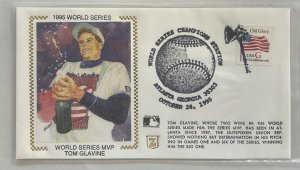 US 1995 World Series Tom Glavine MVP Z zaso silk cachet